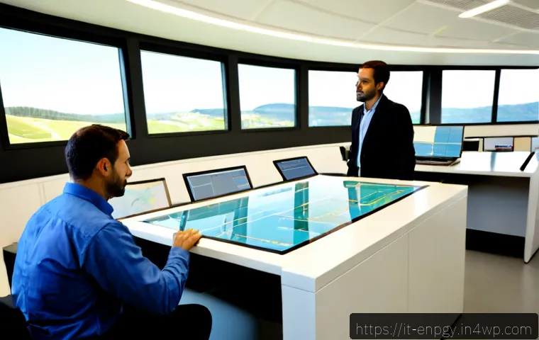 에너지 자원 할당 시나리오 분석 - Photorealistic energy resource allocation analysis in a modern Italian utility operations center, di...
